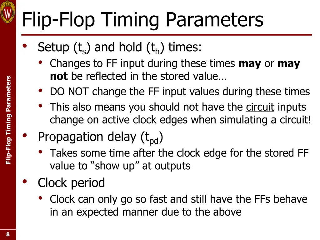 flip flop timing parameters setup t s and hold