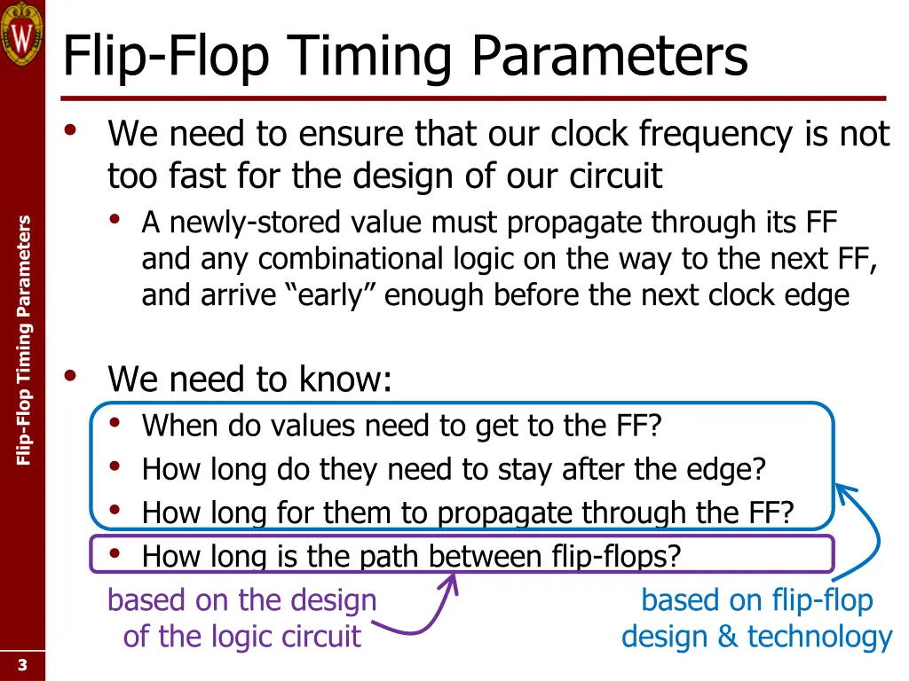 flip flop timing parameters we need to ensure