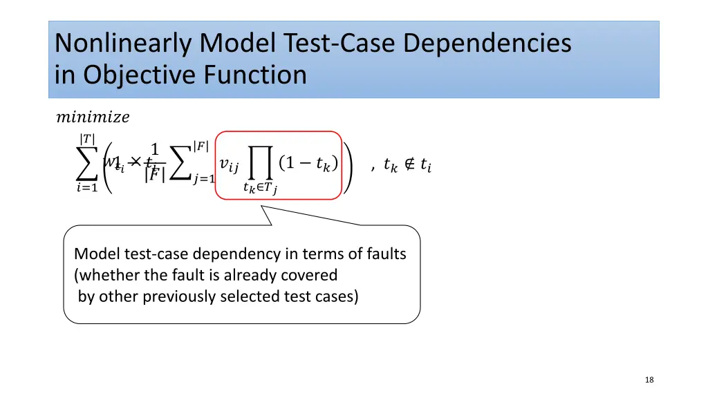 nonlinearly model test case dependencies