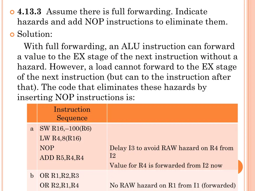 4 13 3 assume there is full forwarding indicate