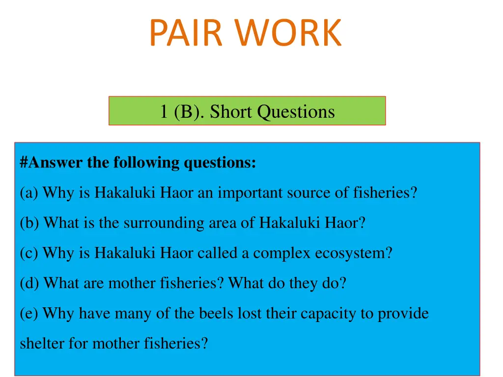 pair work