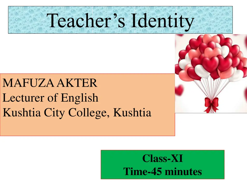 teacher s identity