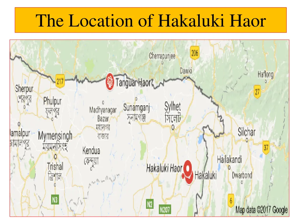 the location of hakaluki haor