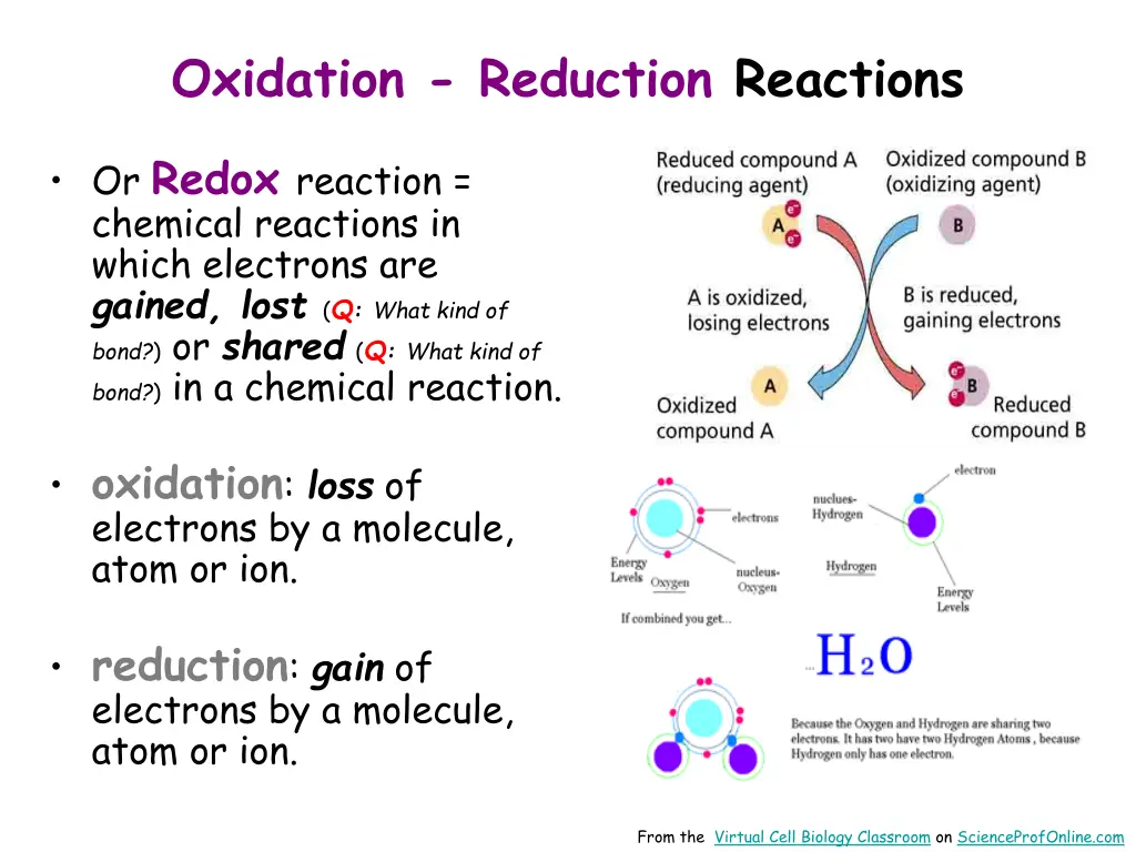 oxidation reduction reactions