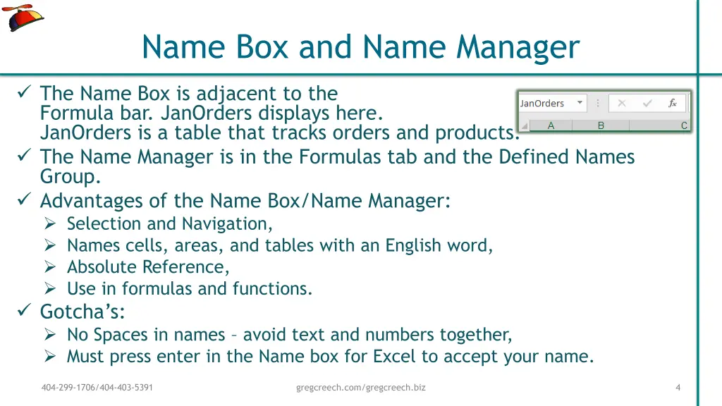 name box and name manager