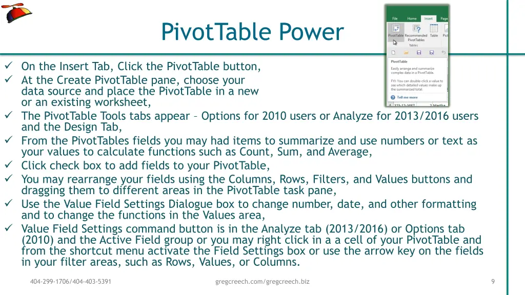 pivottable power