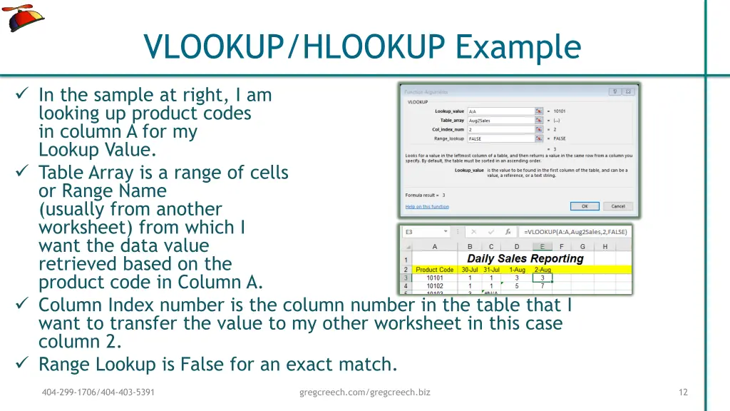 vlookup hlookup example