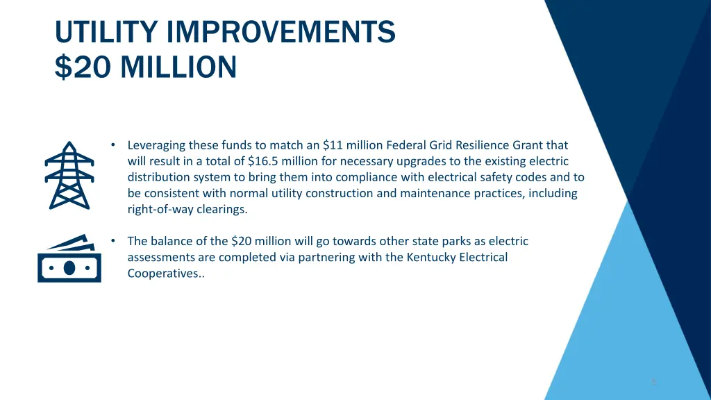 utility improvements 20 million