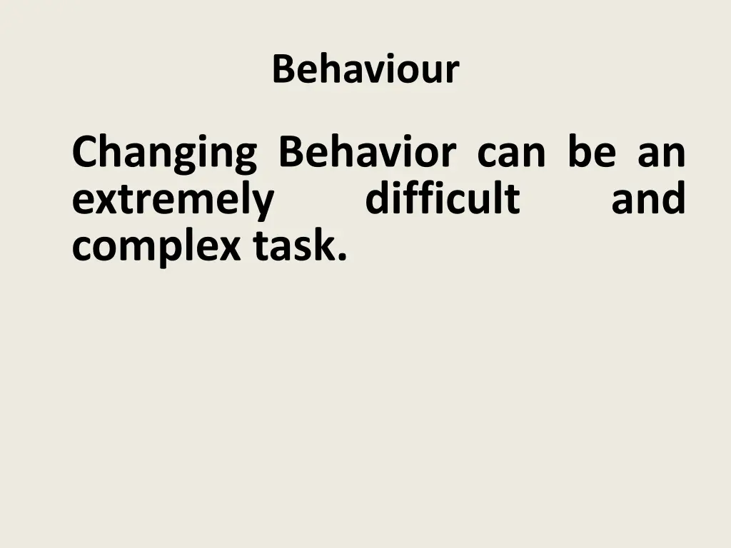 behaviour