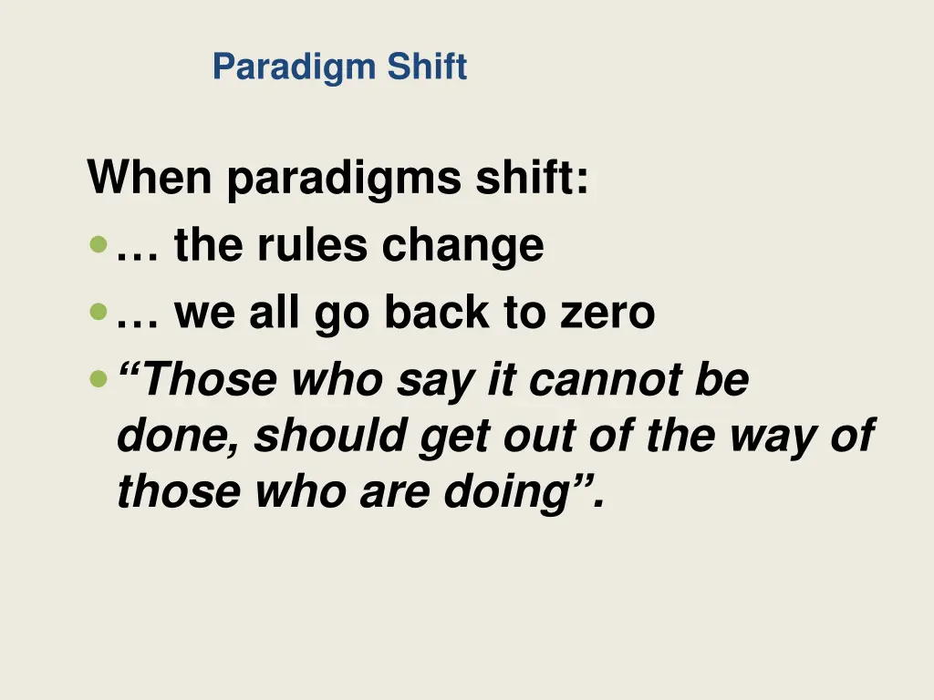 paradigm shift