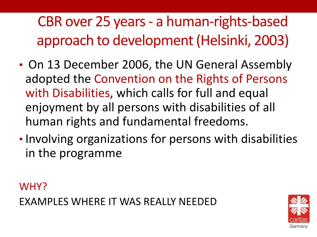 cbr over 25 years a human rights based approach