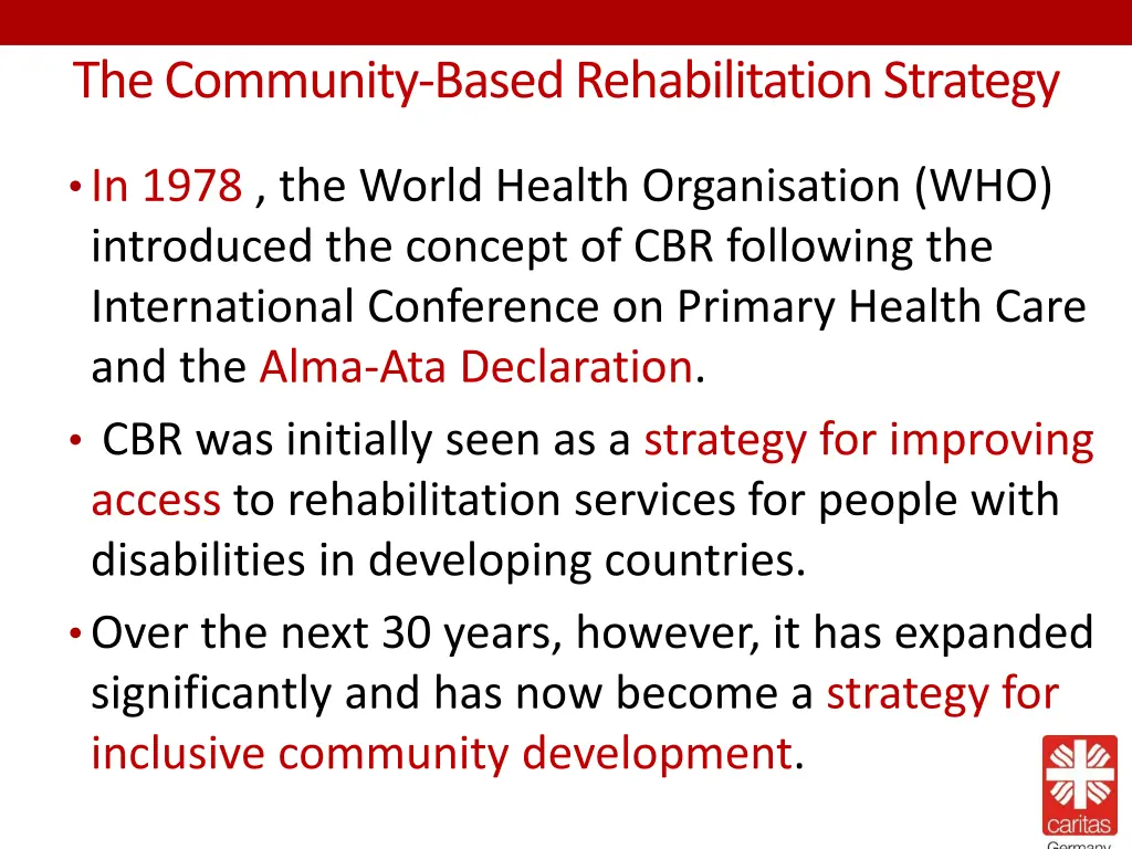 the community based rehabilitation strategy