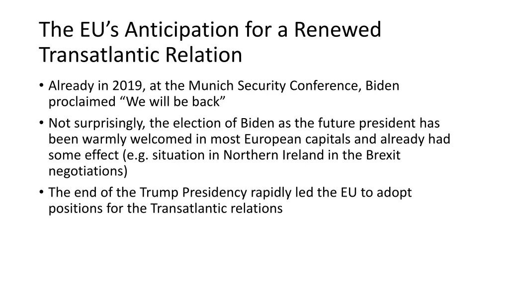 the eu s anticipation for a renewed transatlantic