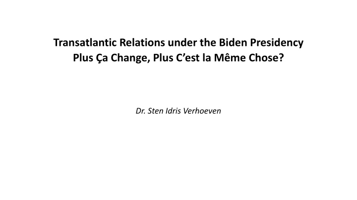 transatlantic relations under the biden