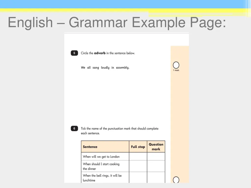 english grammar example page