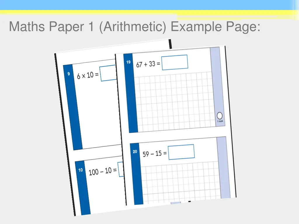 maths paper 1 arithmetic example page