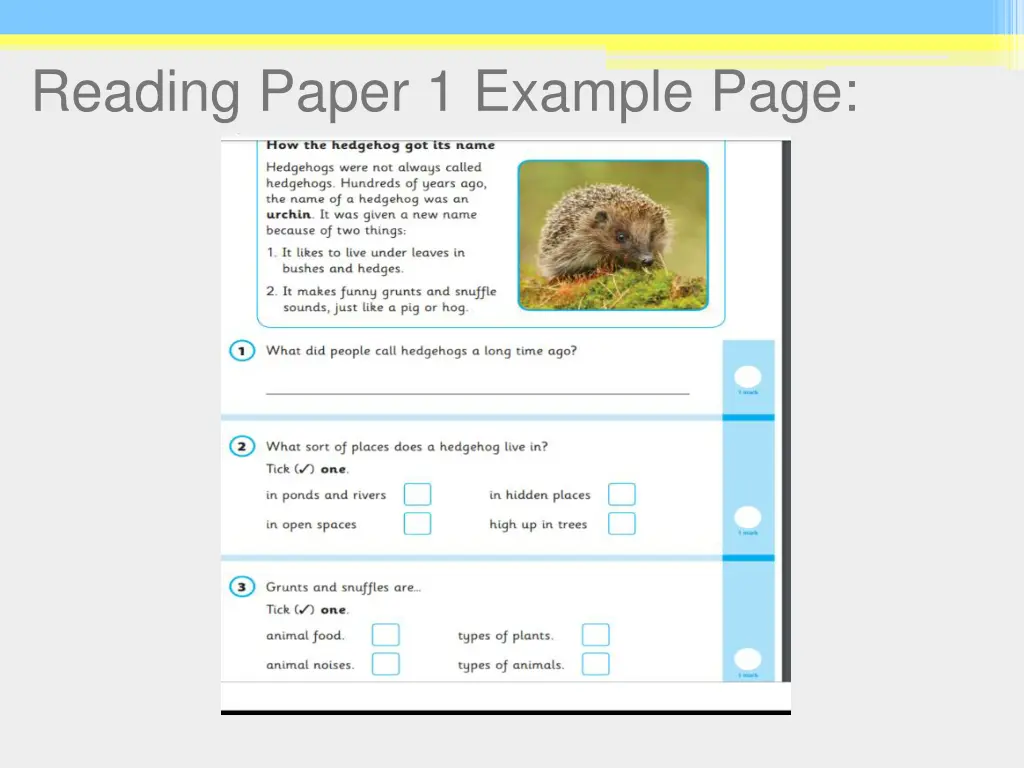 reading paper 1 example page