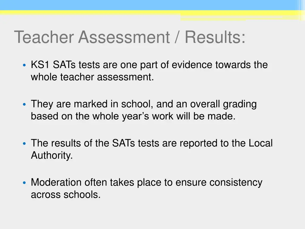 teacher assessment results