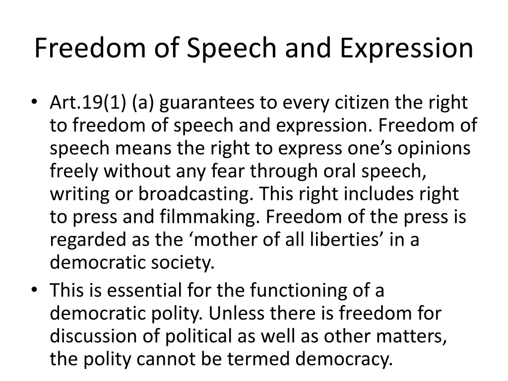 freedom of speech and expression