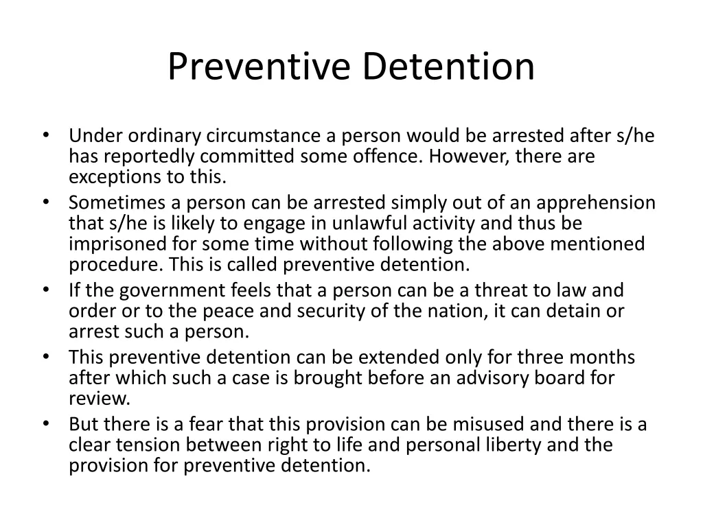 preventive detention