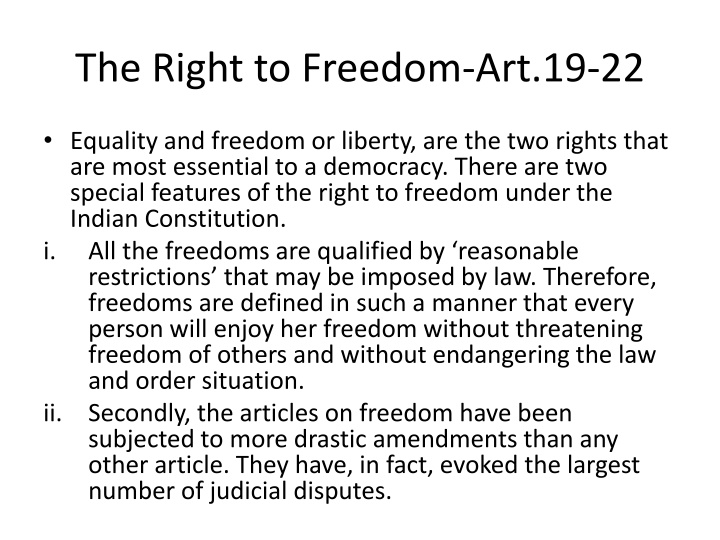 the right to freedom art 19 22