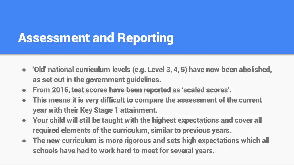 assessment and reporting