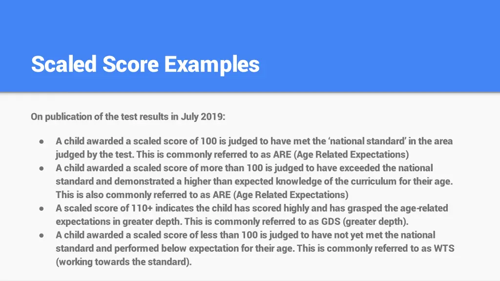 scaled score examples