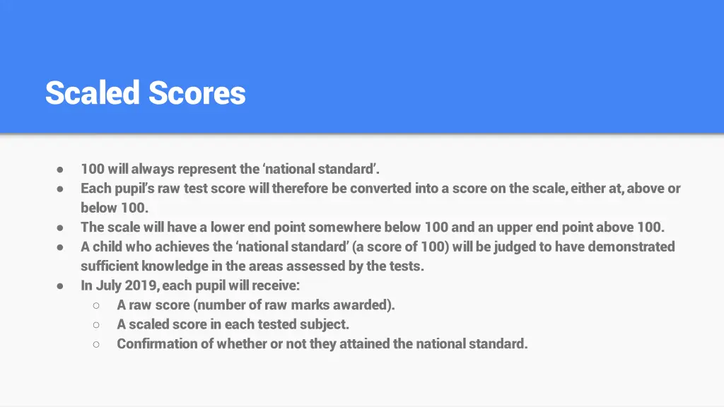 scaled scores