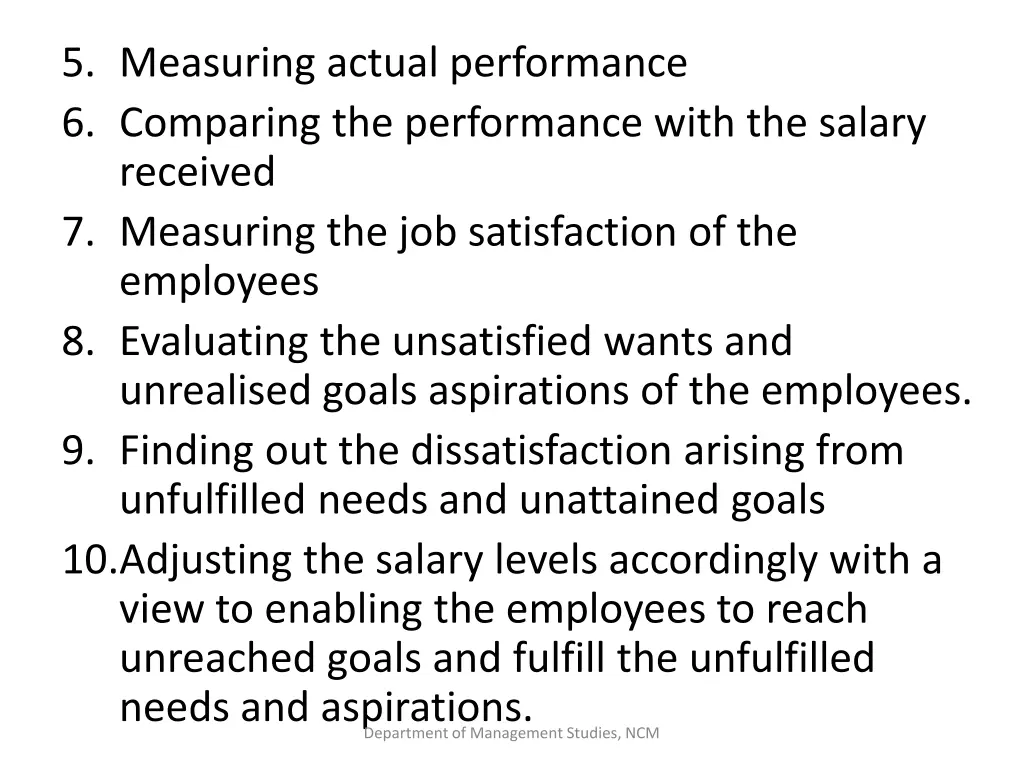 5 measuring actual performance 6 comparing