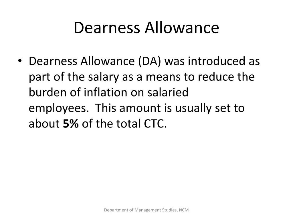 dearness allowance