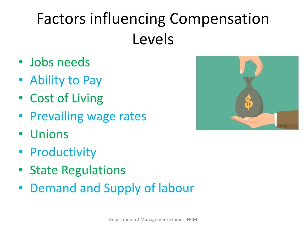 factors influencing compensation levels jobs