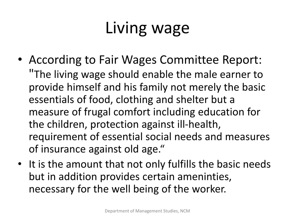 living wage