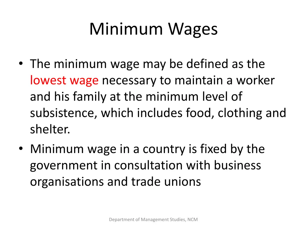 minimum wages