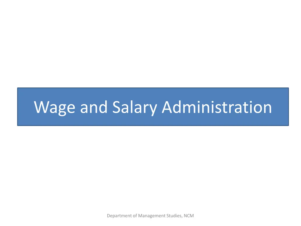 wage and salary administration