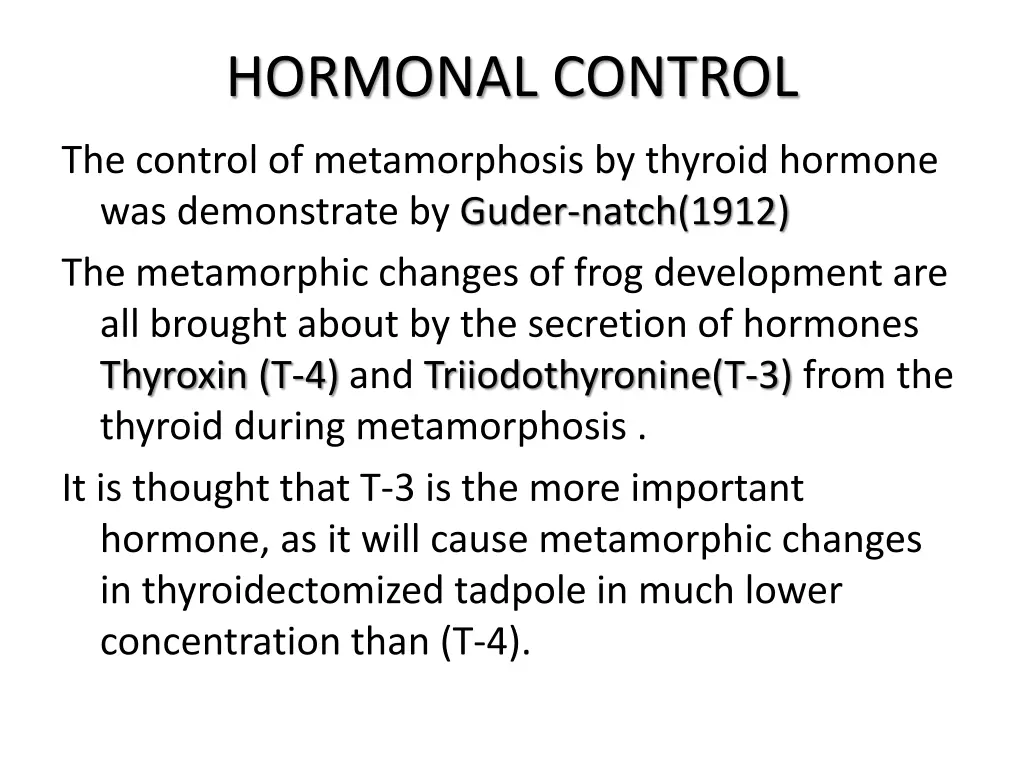 hormonal control