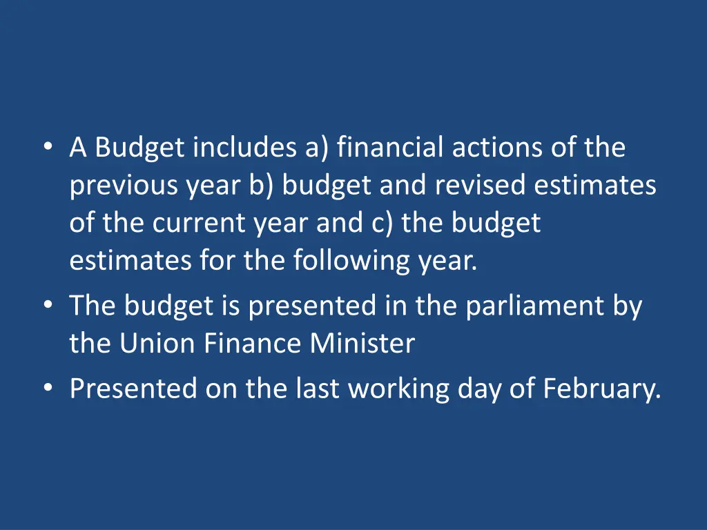 a budget includes a financial actions