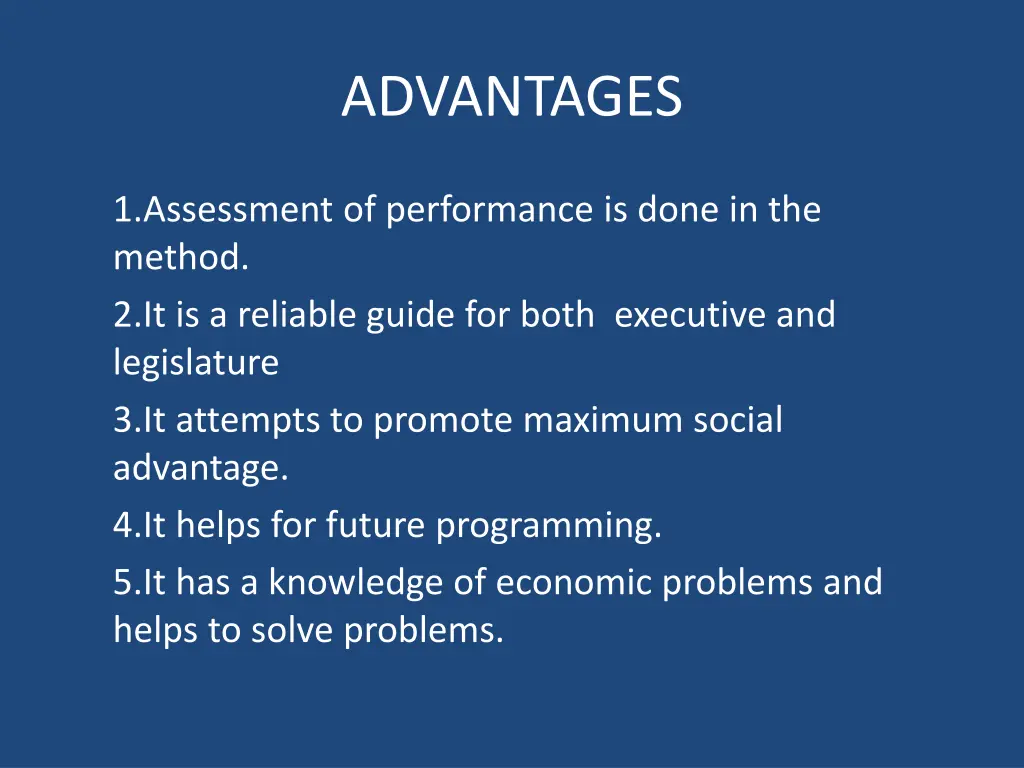 advantages