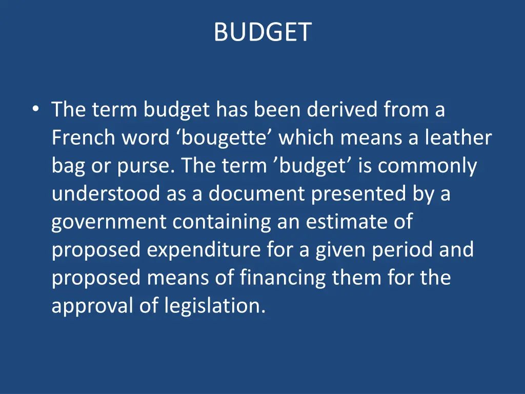 budget