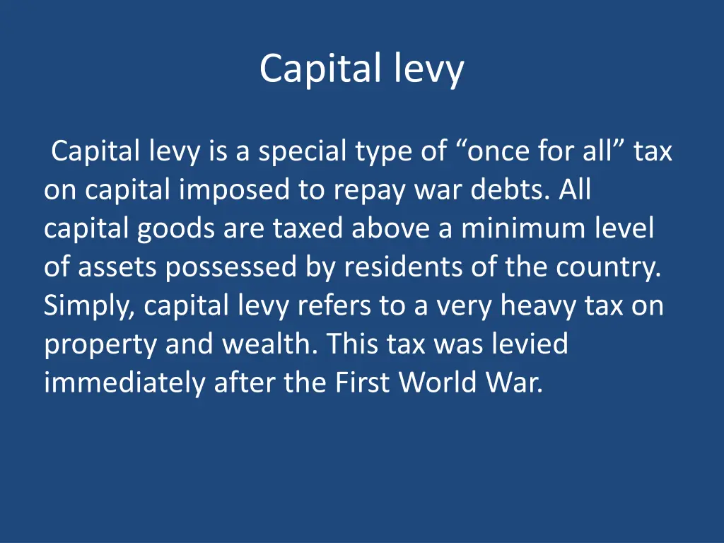 capital levy