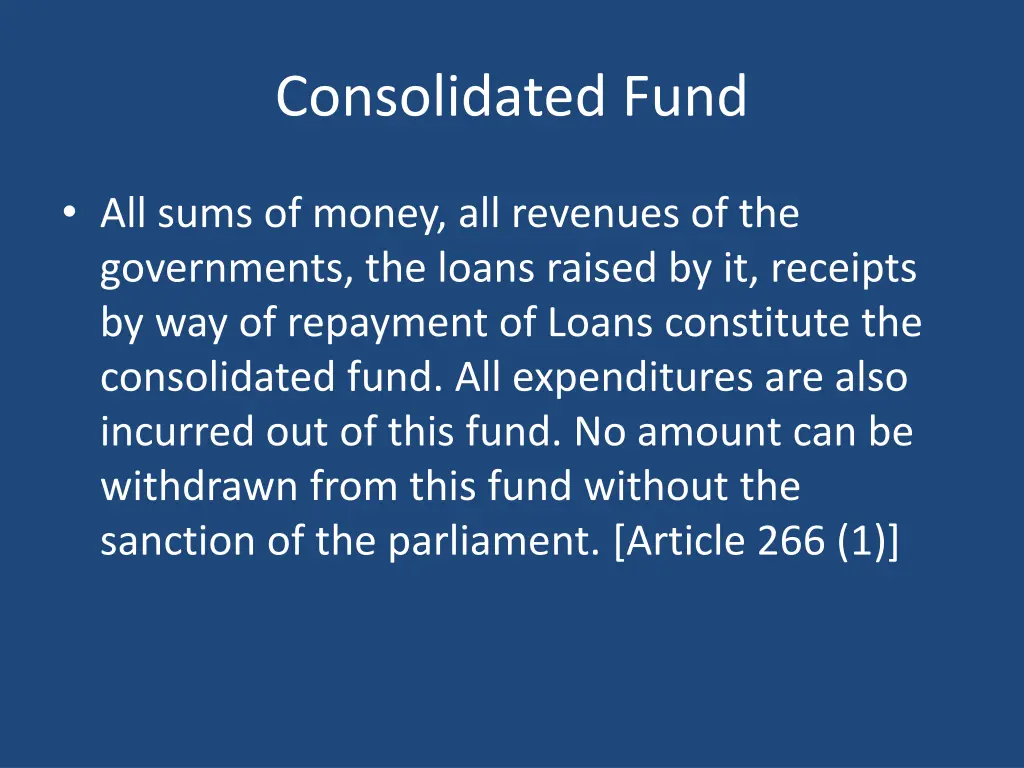 consolidated fund