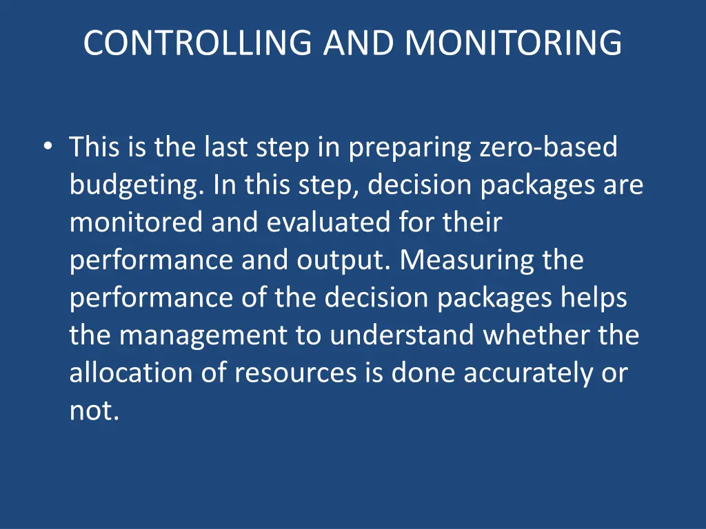 controlling and monitoring