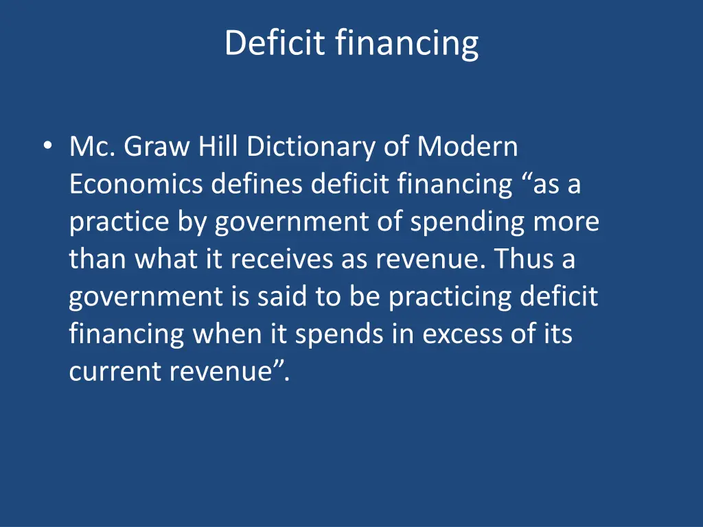 deficit financing