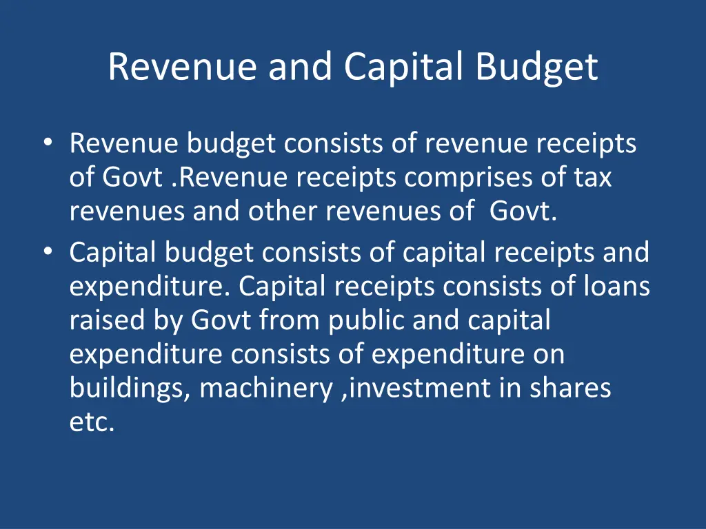 revenue and capital budget