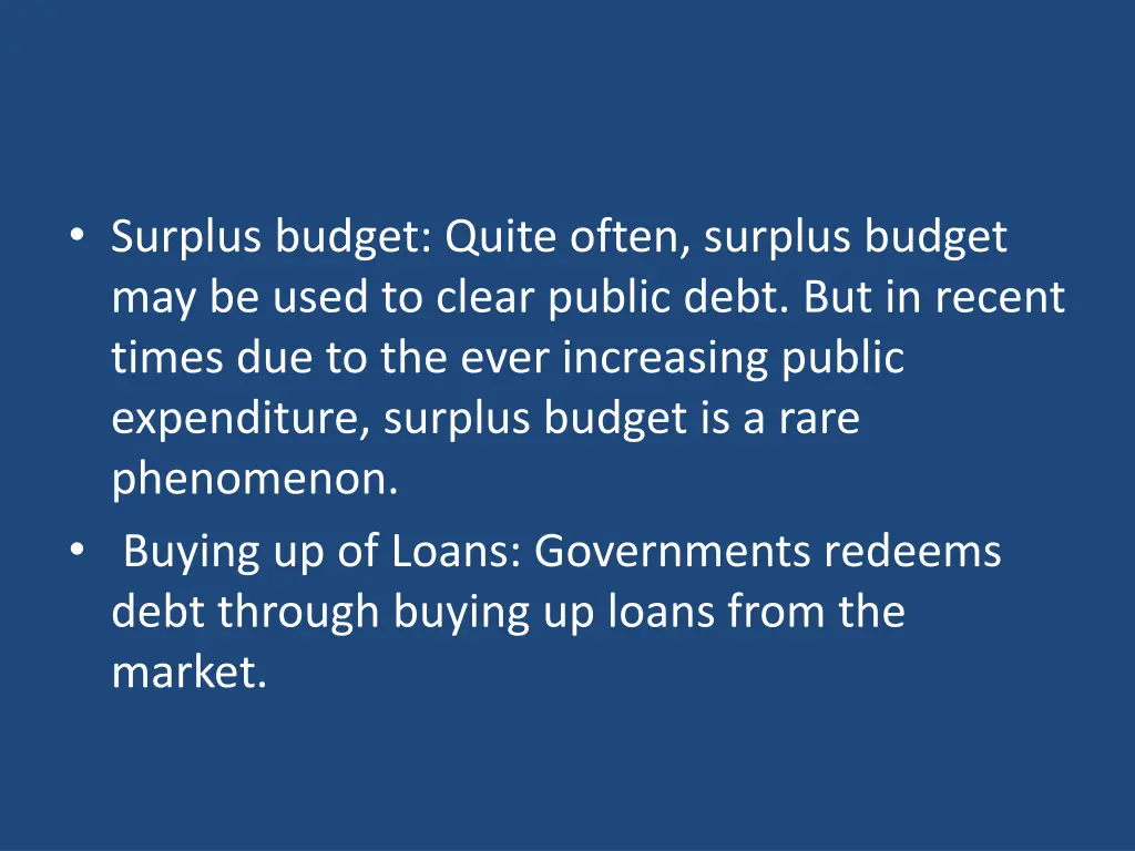 surplus budget quite often surplus budget