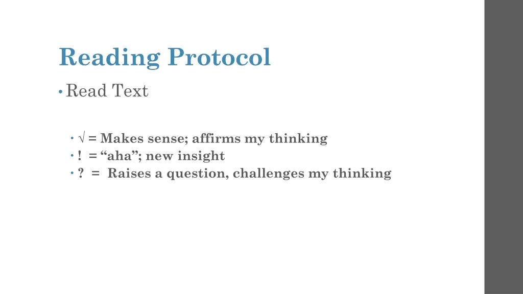 reading protocol