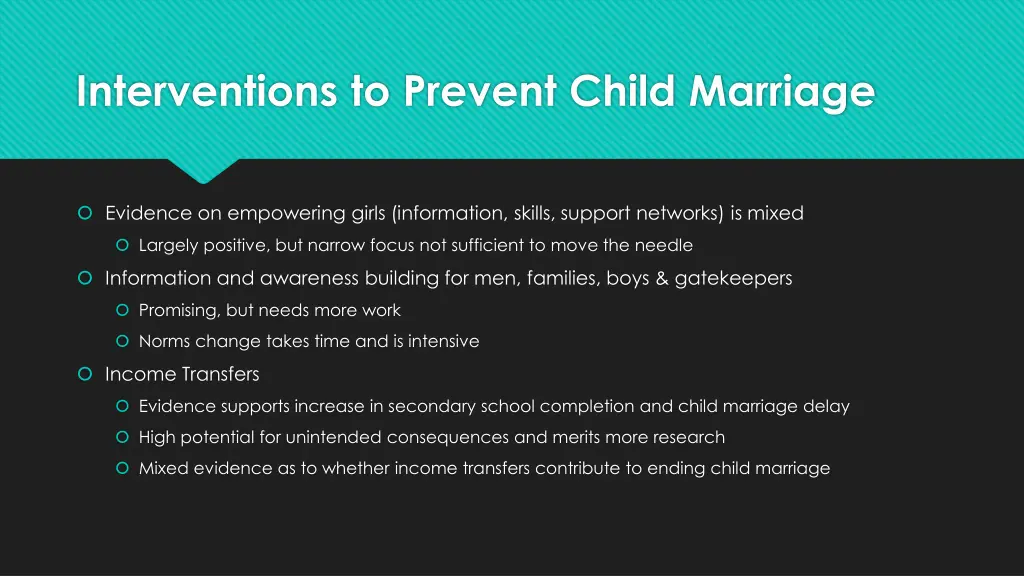 interventions to prevent child marriage