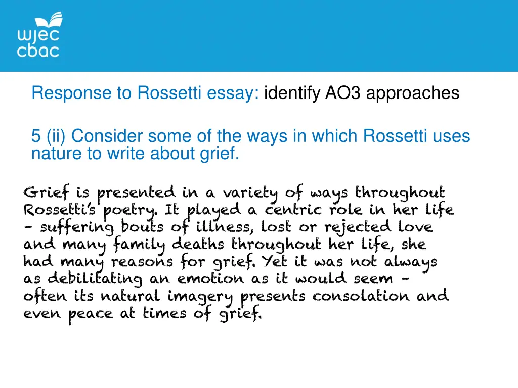 response to rossetti essay identify