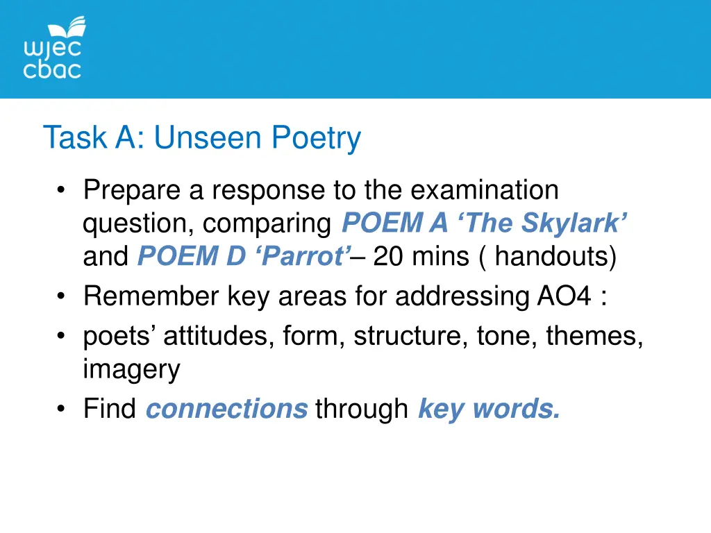 task a unseen poetry