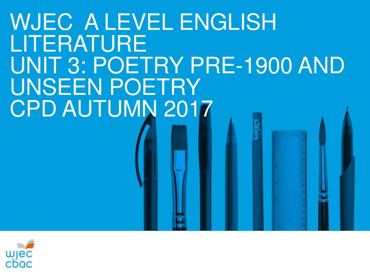 wjec a level english literature unit 3 poetry