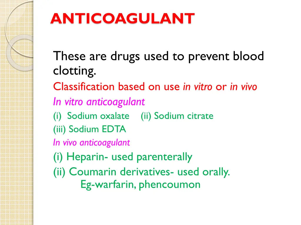 anticoagulant